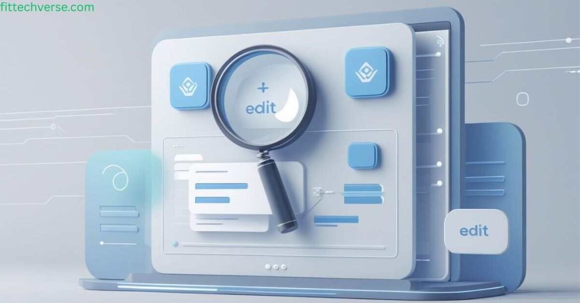 Digital concept art showing a social media profile interface with disappearing edit icons and revision history, symbolizing changes to Quar profile edit visibility.