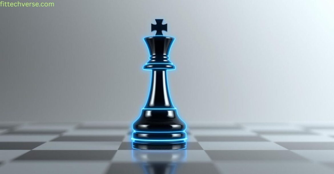 Rook piece on a chessboard showing vertical and horizontal moves for beginners.