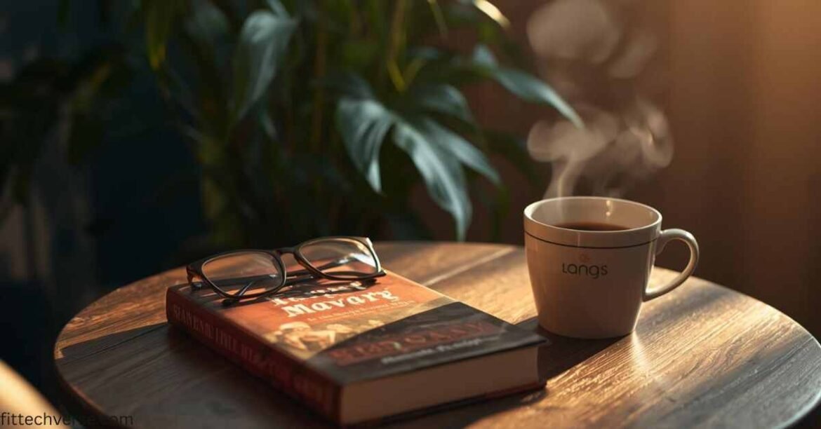 Cozy reading setup with a romance novel, coffee, and warm lighting, representing book discussions and reviews of Fake It Till You Break It by K.A. Tucker.